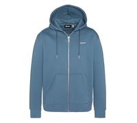 SWCASUAL3 Hooded Sweatshirt with Zip Embroidery Schott, Blue, XL