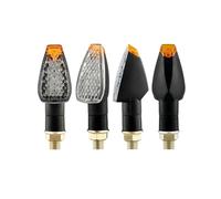 SWDJILNV 2/4pcs Motorcycle Turn Signals Long Short Signal Indicator Lights Blinkers Flashers Amber Color Accessories Led 12V