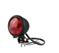 SWDJILNV Motorcycle Tail Brake Stop Motorcycle Accessories Retro Modified LED Tail Light Metal Brake Light Cruise Prince Car Round Light Small Tail Light(Black A)