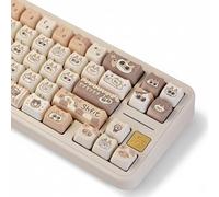 SWDPORT Cute Cat Keycaps, Thick PBT Keycap Mao Profile, 132 Keys Keyboard Keycaps, Dye-Sublimation Keycap Set Compatible with 60% 75% 96% 100% Cherry Gateron MX Switches Mechanical Gaming Keyboard