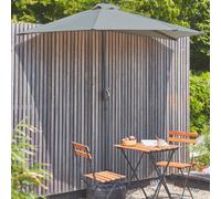 Swe alcony Half Umbrella Diam.250Cm - Calvi - Straight Central Aluminium Pole With Crank Handle Khaki Fabric