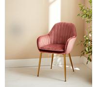 Swe ccent Chair With Metal Legs Shella Velvet Rose Pink 57X59X84.5 Cm