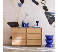 Swe hest Of 6 Drawers Wood Effect Natural 120X43X75 Cm - Kuba