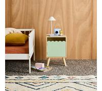 Swe hildren's Bedside Table Wood Decor 1 Door Green 34X23.5X52 Cm - Azur