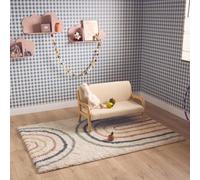Swe hildren's Cream And Multicoloured Interior Rug With Rainbow Dakota 170X120X3 Cm