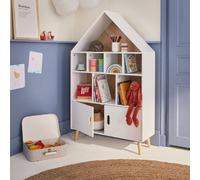 Swe hildren's House-Shaped Bookcase With Storage Tobias White 80.5X30X133 Cm