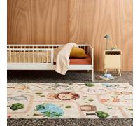 Swe hildren's Indoor Rug White With Animal Print, Marti, 230X160X0.5 Cm
