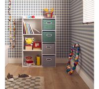 Swe hildren's Storage Unit With 4 Velvet Baskets Camille Green 129.5X62X96 Cm