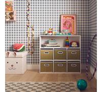 Swe hildren's Storage Unit With 6 Plant Fibre Baskets Camille Natural 129.5X72.2X70 Cm