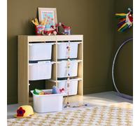 Swe hildren's Storage Unit With 6 Storage Bins Sora Natural 81.5X30X89 Cm