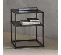 Swe lack Metal Bedside Table With Shelf Industrielle Black 43X40X52 Cm