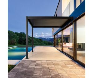 Swe luminium Bioclimatic Wall-Mounted Pergola With Adjustable Slats Triomphe 4X3M Anthracite 391X301X250 Cm