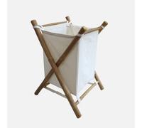 Swe oldable Bamboo And Fabric Laundry Basket Fidji Natural 41X39X60 Cm