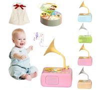 Sweako Kids Gramophone, 2025 New Interactive Music & Story Gramophone for Kids with 8 Recording Cards, Upgrade Toddler Phonograph with 96 Cards, Fun Gifts for Boys and Girls, Safe and Durable (A)