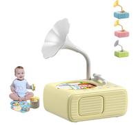Sweako Kids Gramophone, Early Education Toddler Phonograph with 96 Cards, Kids Record Player, Kid Phonograph Record Player Toy, Gift for Boys Girls (Beige)