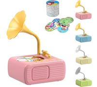 Sweako Kids Gramophone, Kids Phonograph with 99 Cards,kids gramophone, Educational Phonograph for Boys and Girls Age 3+, Toddler Toys for Early Learning (Pink)