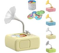 Sweako Kids Gramophone, Kids Phonograph with 99 Cards,kids gramophone, Educational Phonograph for Boys and Girls Age 3+, Toddler Toys for Early Learning (Beige)