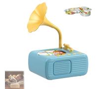 Sweako Kids Gramophone, Toddler Phonograph with 99 Cards and 8 Recording Cards, for Kid 3-12 Musical Sensory Toy for Boy Girl, Early Education Phonograph Story Machine Blue (Blue)