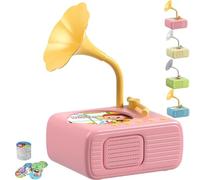 Sweako Kids Phonograph with 96 Cards, Phonograph Record Player, Music Player Storytelling Toy, Players Audio Book Educational Learning Sensory Toddler Toys for Boys and Girls (Pink)