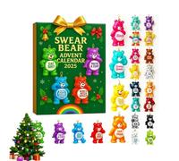 Swear Bear Advent Calendar 2025, 24 Days Christmas Countdown Calendar with Sass and Swear Words Bears, Each Day Reveals a Colorful Bear for Friends with a Sense of Humor (1SET)