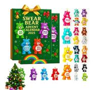 Swear Bear Advent Calendar 2025, 24 Days Christmas Countdown Calendar with Sass and Swear Words Bears, Each Day Reveals a Colorful Bear for Friends with a Sense of Humor (2SETS)