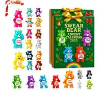Swear Bear Advent Calendar 2025 for Adult, 24 Day Christmas Countdown with 2D Acrylic Ornaments, Funny Christmas Countdown Calendar with 24 Sassy Bears, Holiday Decor & Gag Gift for Friends (2pcs)