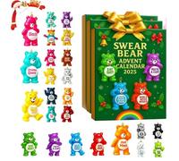 Swear Bear Advent Calendar 2025 for Adult, 24 Day Christmas Countdown with 2D Acrylic Ornaments, Funny Christmas Countdown Calendar with 24 Sassy Bears, Holiday Decor & Gag Gift for Friends (3pcs)