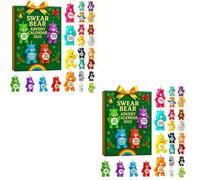 Swear Bear Advent Calendar 2025, Funny Adult 24 Days Christmas Countdown Calendar with 24 Sassy Bears, with Sass And Humor, for Friends, Office, Stocking Stuffers, Holiday Décor (2 pcs)