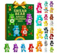 Swear Bear Advent Calendar 2025,My 24 Days Christmas Countdown Calendar 2D Animal Decor with Sass and Swear Words,Holiday Humor, Attitude, And Mischief Gift (1PCS)