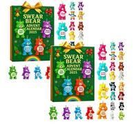 Swear Bear Advent Calendar 2025,My 24 Days Christmas Countdown Calendar 2D Animal Decor with Sass and Swear Words,Holiday Humor, Attitude, And Mischief Gift (2PCS)