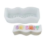 Swear Words Candle Silicone Mold, Epoxy Resin Funny Silicone Molds with Rude Wishing Sayings Ｗords Rebellious Personality Cuss Words Casting Mold for DIY Craft Decoration Gifts (White D)
