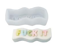 Swear Words Candle Silicone Mold, Epoxy Resin Funny Silicone Molds with Rude Wishing Sayings Ｗords Rebellious Personality Cuss Words Casting Mold for DIY Craft Decoration Gifts (White E)