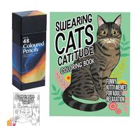 Swearing Cats Catitude Coloring Book, Cat Colouring Books for Adults, Funny Kitty Memes for Relaxation | Swearing Cats Catitude Cat Coloring Book, Coloring Book of Hilarious Kitty Memes for Relaxation