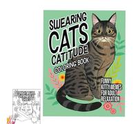 Swearing Cats Catitude, Swearing Cats Coloring Book, Cat Coloring Book for Adults, Vivid Cat Design Coloring Book, Cute Cat Coloring Book for Adult Relaxation & Stress-Relief