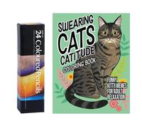Swearing Cats Cattitude Coloring Book | Adult Swearing Cats Coloring Books | Vivid Cat Design Coloring Book | Cute Cat Coloring Book For Relaxation And Stress-Relief