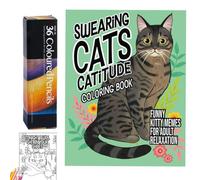 Swearing Cats Colouring Book | Vivid Cat Coloring Book for Adults | Cursing Cat Coloring Book | Funny Kitten Coloring Book Set for Stress Relief and Relaxation