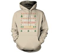 Swearing Christmas Hoodie for Men and Women - My 2nd Favourite C Word Slogan Hooded Sweatshirt - Xmas Sweater Funny Offensive Xmas Sweater Santa NSFW Hoody Christmas Jumper Day - L Camel Beige