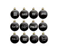 Sweary Bauble Bundle - 12 Pack, 2024 Fun Christmas Ornament Xmas Ball-OrnamentsCum Chugger