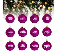Sweary Bauble Bundle 12Pcs - Sweary Gag Christmas Ball Ornaments 2025 - Funny Hanging Ornaments - Offensive Tree Bauble Ornaments - Novelty Exchange Gifts for Adults (Purple)