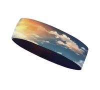Sweat-Absorbent Sports Headband Fashionable Non-Slip Anime Sky Printed Headband Summer Accessories Elastic Band Suitable for Gym Football Yoga Running Hiking