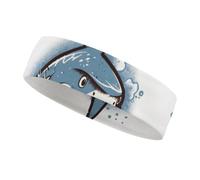 Sweat-Absorbent Sports Headband Fashionable Non-Slip Blue Shark Pictures Printed Headband Summer Accessories Elastic Band Suitable for Gym Football Yoga Running Hiking