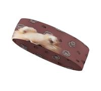 Sweat-Absorbent Sports Headband Fashionable Non-Slip Pomeranians Puppies and Point Printed Headband Summer Accessories Elastic Band Suitable for Gym Football Yoga Running Hiking