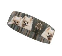 Sweat Band, Short-haired Pomeranian Dog Printed Sports Headband Moisture Wick Headband for Running Cycling Football Yoga for Women and Men