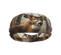 Sweat Bands Headbands for Women Men - Moisture Wicking Sport Headbands for Men, Elastic American Wildlife Deer Forest Workout Headbands for Women for Running Cycling Basketball Yoga