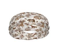 Sweat Bands Headbands for Women Men - Moisture Wicking Sport Headbands for Men, Elastic Deer Bear Fox Owl Rabbit Bird Tree Workout Headbands for Women for Running Cycling Basketball Yoga