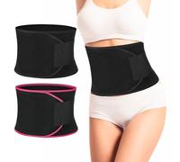 Sweat Belt,2Pcs Adjustable Sweat Belt for Weight Loss Women,Waist Trainer Trimmer for Weight Loss, Sauna Effect Fat Burner Exercise Belt, Slimming Body Shaper Workout Girdles Band, Women and Men