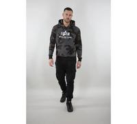 Alpha Industries Basic Big Logo Camo Hoodie for Men Size XL - black camo