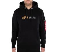 Sweat hooded Alpha Industries label Noir S