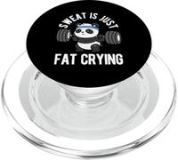 SWEAT IS JUST FAT CRYING Panda Fitness Motivation PopSockets PopGrip for MagSafe