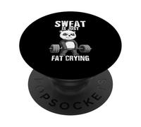 SWEAT IS JUST FAT CRYING Panda Gym Motivation PopSockets Adhesive PopGrip